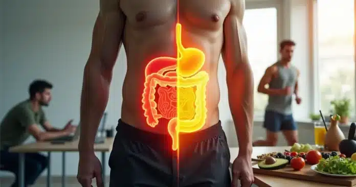 Comparação do abdômen com gordura visceral e hábitos saudáveis ao redor